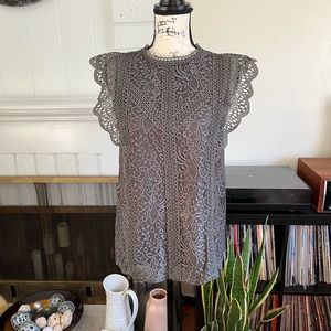 NWT Cable & Gauge Crochet/Lace Style Blouse - Size M